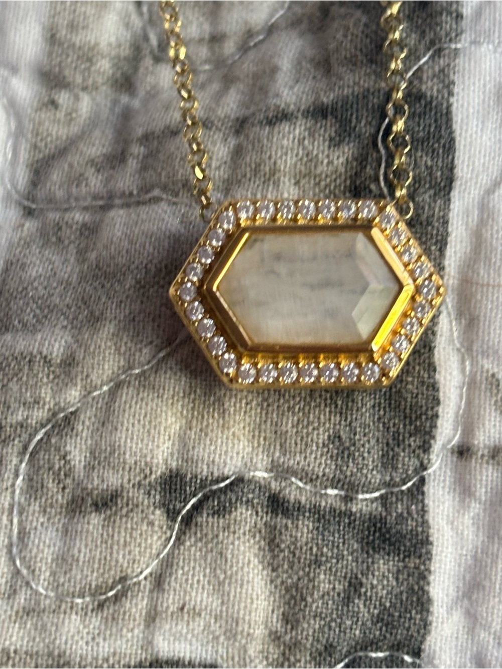 Hillberg and Berk moonstone vintage gold necklace